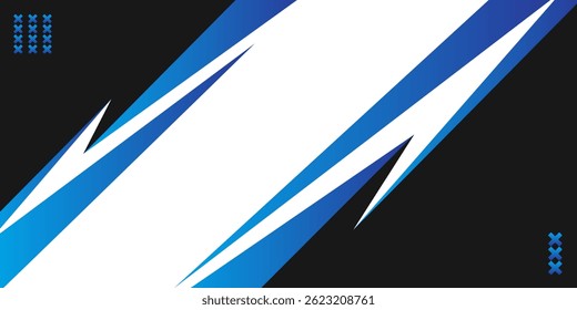offline streaming banner with abstract shapes in blue and white color
