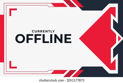 Offline Twitch Banner or background in red and white color