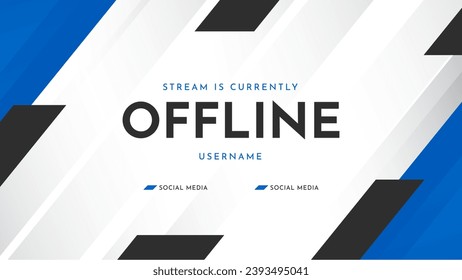 Offline twitch banner. Currently offline streaming background. Modern gaming stream overlay template. Vector illustration