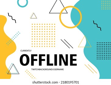 Offline twitch banner in memphis design Free Vector