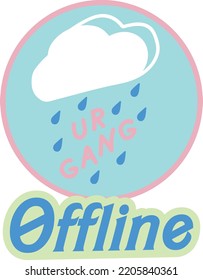 Offline typography and rain day