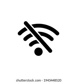Offline wifi icon. Disconnected wireless network pictogram. No signal. Wireless technology symbol. Vector isolated on white background