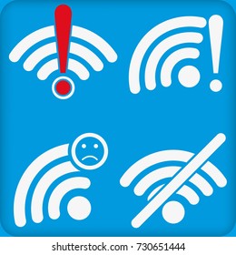 Offline Wifi Icon Set, Vector Desing. Vector Illustration.