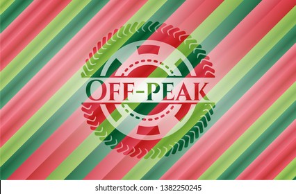 Off-peak christmas badge. Vector Illustration. Detailed.