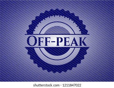 Off-peak emblem with jean texture