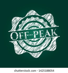 Off-peak on blackboard. Vector Illustration. Detailed.