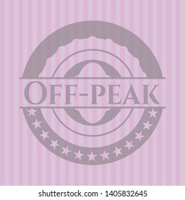 Off-peak realistic pink emblem. Vector Illustration. Detailed.