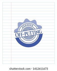 Off-putting drawn with pen. Blue ink. Vector Illustration. Detailed.