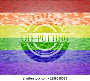Off-putting lgbt colors emblem 