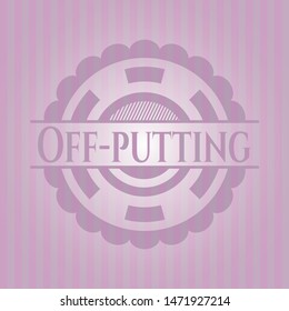 Off-putting pink emblem. Vintage. Vector Illustration. Detailed.
