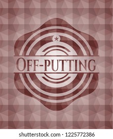 Off-putting red seamless geometric emblem.