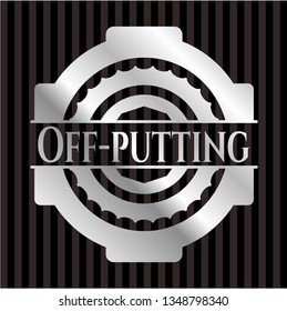 Off-putting silver shiny emblem