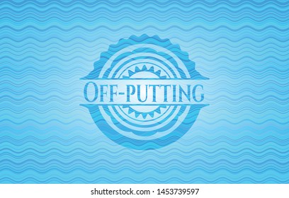Off-putting water wave badge background. Vector Illustration. Detailed.