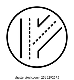 Off-Ramp icon line vector illustration
