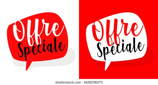 Offre spéciale, special offer in French language