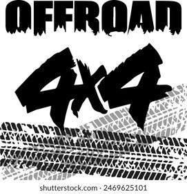 Off-road 4x4 all-terrain vehicle sticker design. Overland adventure travel logo sticker. Vector illustration.