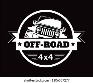 Off-road 4x4 extreme car adventure club vector icon