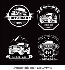 Off-road 4x4 extreme car club logo templates. 