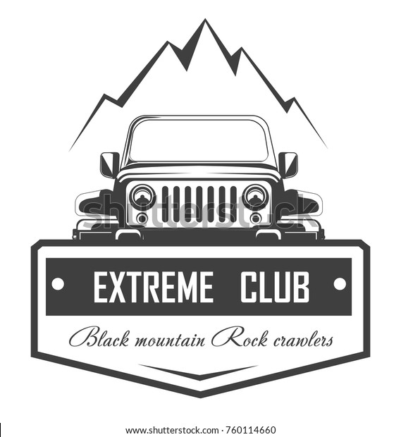 Off-road 4x4 extreme car club logo template.\
Vector symbol