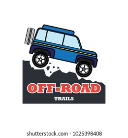 off-road 4x4 suv car logo, emblems and insignia. vector illustration