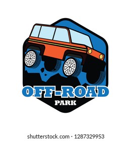 off-road 4x4 suv car logo, emblems and insignia. vector illustration