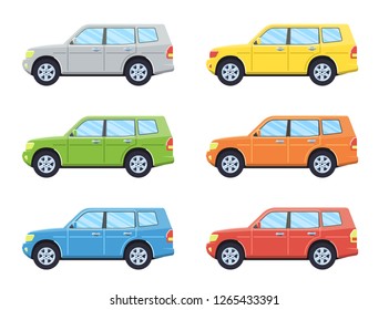 Offroad 4x4 Suv Car Side View Stock Vector (Royalty Free) 1265433391 ...