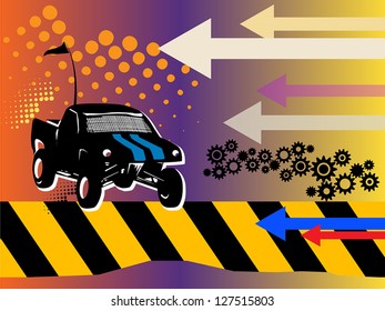 Off-road abstract background, vector illustration