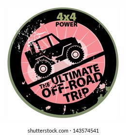 Off-road abstract sticker, vector illustration