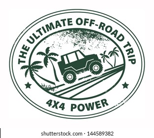 Off-road abstract sticker, vector illustration