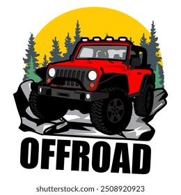 ilustração gráfica offroad aventura 4x4 carro