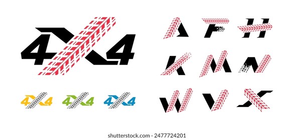 Offroad adventure logo design. Automotive 4x4 offroad logo template. Letter wheel vector