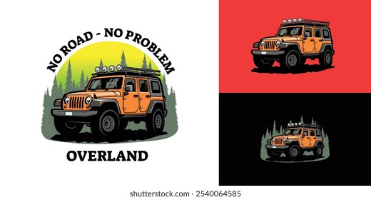 Offroad Adventure Overland Vehicle Vector Tshirt Design