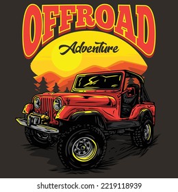 offroad adventure t shirt graphic design vector illustration \