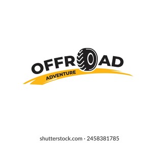 Offroad adventure with tire logo icon design illustration