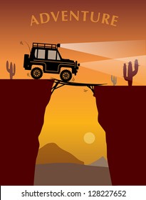 Off-road adventure, vector illustration