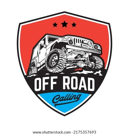 Offroad adventure vehicle logo design, perfect for adventure club tshirt design