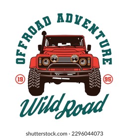 Offroad adventure vehicle vector illustration logo design, perfect for t shirt design and Adventure club logo