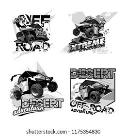 Off-Road ATV Buggy, Black and White Logo.