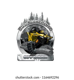 Off-Road ATV Buggy Logo, Bush Adventute.