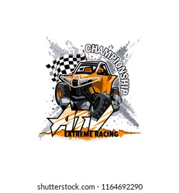 Off-Road ATV Buggy Logo, Extreme Championship.