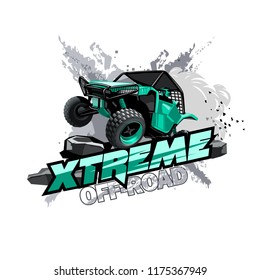 Off-Road ATV Buggy Logo, Extreme race.