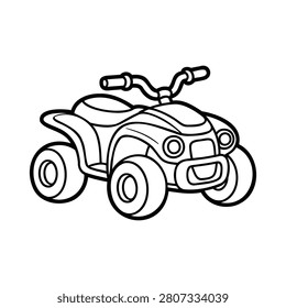 Offroad ATV quad bike coloring page illustration
