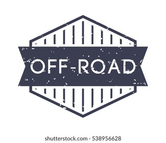 off-road badge, vector logo, sport label, grunge stamp, vintage style