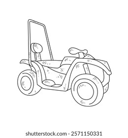 Off-Road Beast: A Minimalist Line Drawing Vector Design Capturing the Raw Power and Rugged Engineering of a off-road vehicle, Featuring Aggressive Suspension Lift, Oversized All-Terrain Tires. 