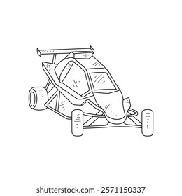 Off-Road Beast: A Minimalist Line Drawing Vector Design Capturing the Raw Power and Rugged Engineering of a off-road vehicle, Featuring Aggressive Suspension Lift, Oversized All-Terrain Tires. 