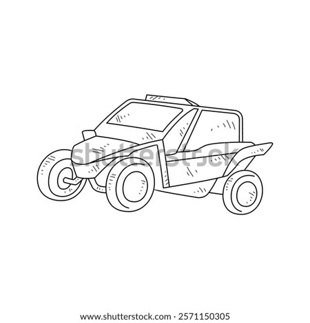 Off-Road Beast: A Minimalist Line Drawing Vector Design Capturing the Raw Power and Rugged Engineering of a off-road vehicle, Featuring Aggressive Suspension Lift, Oversized All-Terrain Tires. 