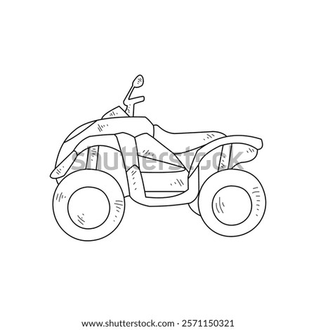 Off-Road Beast: A Minimalist Line Drawing Vector Design Capturing the Raw Power and Rugged Engineering of a off-road vehicle, Featuring Aggressive Suspension Lift, Oversized All-Terrain Tires. 