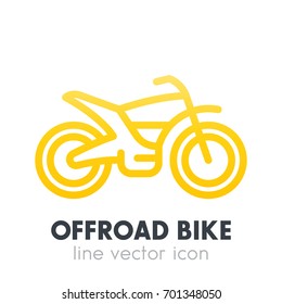 offroad bike line icon, motorcycle isolated over white