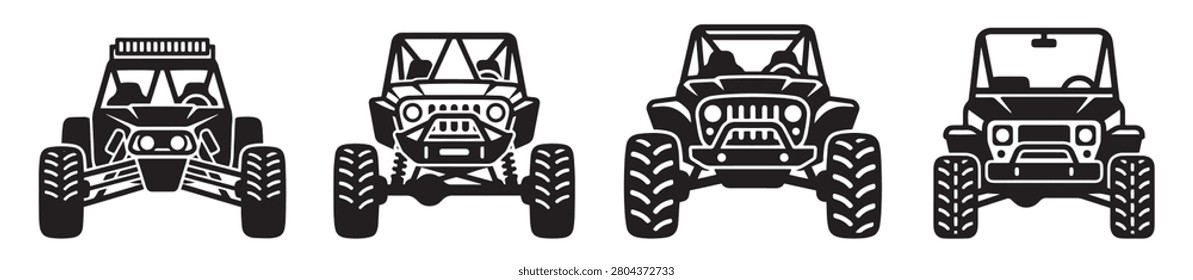 Offroad Buggy Silhouette Mega Bundle - Extreme 4x4 UTV Side and Front Profile Icon Pack - Modern Sand Rail Motorsport Vector Template Collection

Supercharge your commercial stock portfolio with this high-demand master collection featuring a huge bundle of unique offroad buggy and side-by-side UTV vector silhouettes. This professional high-quality toolkit combines multiple expansive design sets showing adventure motorsport layouts, front grille profiles, isolated side views, and extreme action terrain driving scenes like steep hill climbs, rock crawling, sand dune jumping, and mud splashing. Expertly rendered in flat solid configurations, this clean vector pack avoids complex overlapping line gradients or shadows. It is highly optimized for vinyl decal cutting machines, custom screen printing extreme sports apparel, t-shirt lines, motorsport club patches, garage tuning catalogs, rugged sticker packs, and print on demand digital downloads.