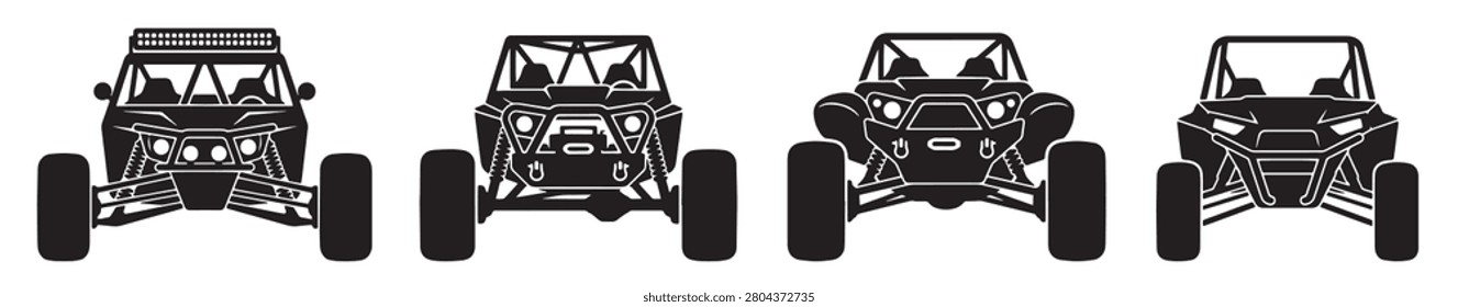 Offroad Buggy Silhouette Mega Bundle - Extreme 4x4 UTV Side and Front Profile Icon Pack - Modern Sand Rail Motorsport Vector Template Collection

Supercharge your commercial stock portfolio with this high-demand master collection featuring a huge bundle of unique offroad buggy and side-by-side UTV vector silhouettes. This professional high-quality toolkit combines multiple expansive design sets showing adventure motorsport layouts, front grille profiles, isolated side views, and extreme action terrain driving scenes like steep hill climbs, rock crawling, sand dune jumping, and mud splashing. Expertly rendered in flat solid configurations, this clean vector pack avoids complex overlapping line gradients or shadows. It is highly optimized for vinyl decal cutting machines, custom screen printing extreme sports apparel, t-shirt lines, motorsport club patches, garage tuning catalogs, rugged sticker packs, and print on demand digital downloads.